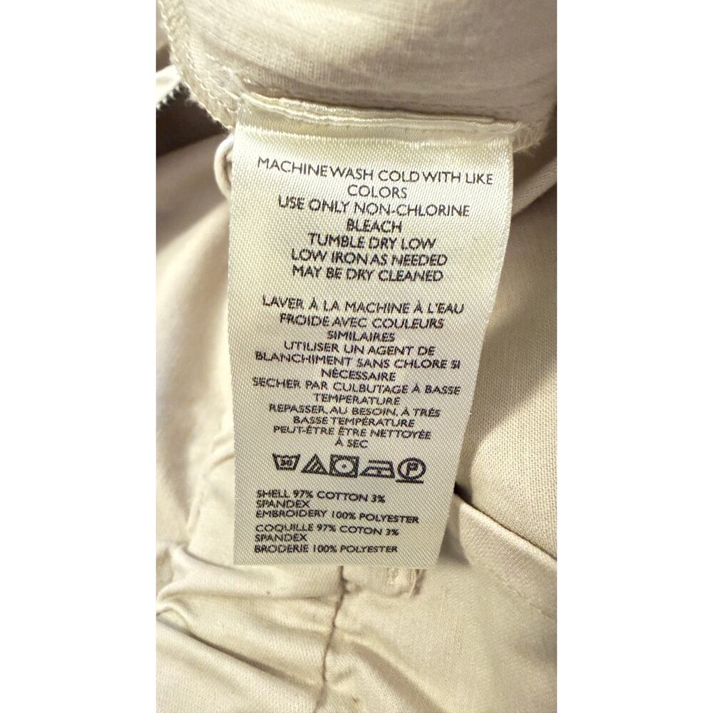 Anthropologie Embroidered Utility Romper Beige Long Sleeve Large - Picture 7 of 8